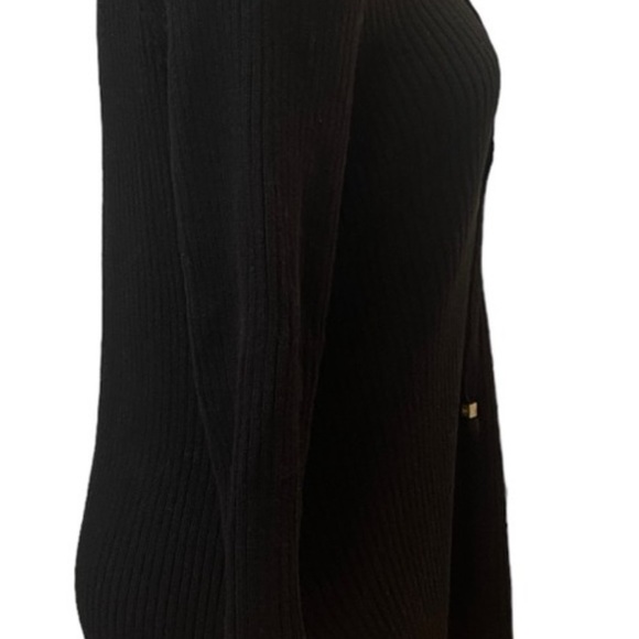 Michael Kors Sweater Cotton Lace Up Ribbed Gold Accents Sz. L - Picture 2 of 5